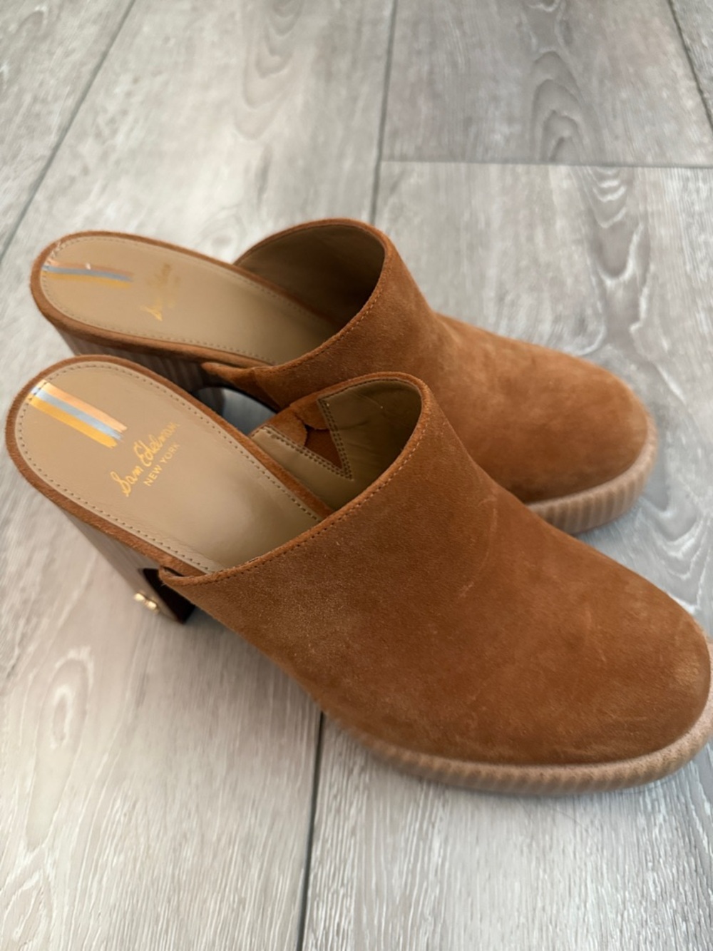 Sam Edelman Brown Suede Platform Mules - Picture 2 of 4